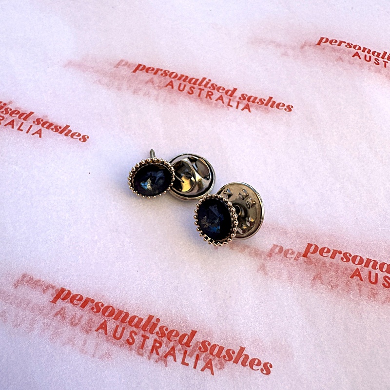 Navy Rhinestone Pin