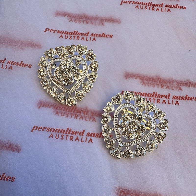 Rhinestone Heart Pin